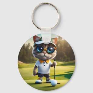 "Par-T-tid: Coola Cats Golf Swing!" Nyckelring