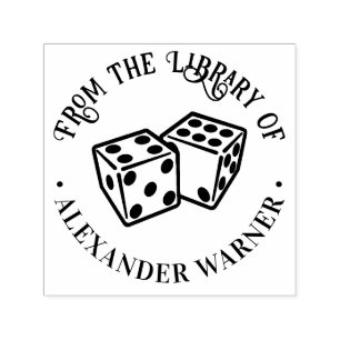 Par tärningar hasardspel kasino spel bibliotek bok självfärgande stämpel