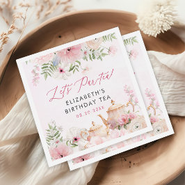 Par-tea Blommigt Tea Girl Födelsedagsfest Pappersservett