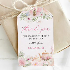 Par-tea Blommigt Tea Girl Födelsedagsfest Presentetikett
