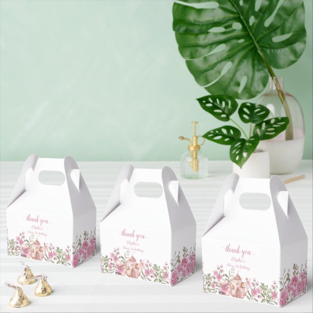 Par-tea Fairy Girl  Rosa Flowers Birthday Presentaskar (Multipel)