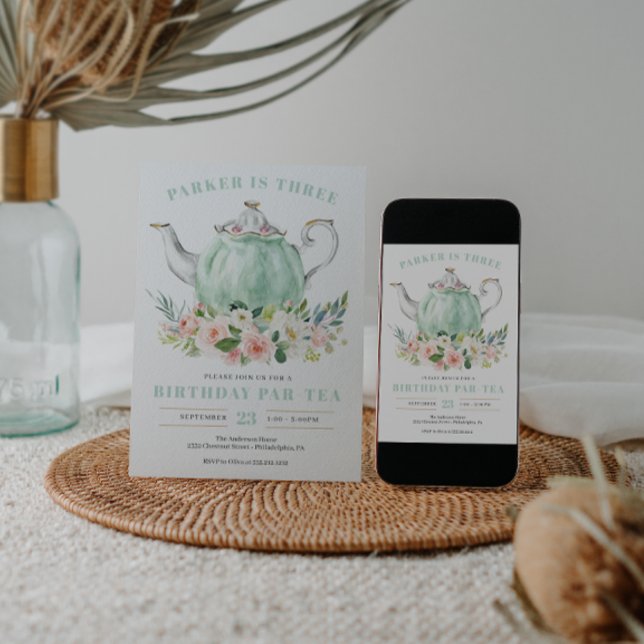 Par-Tea-partiets inbjudan till födelsedagspartiet (Skapare uppladdad)