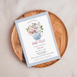 PAR-TEA Rosa Baby Shower-inbjudan Inbjudningar