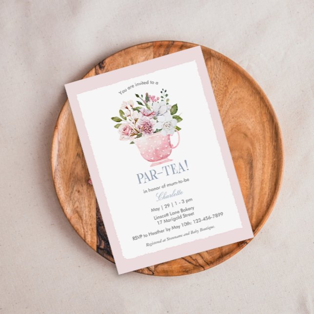 PAR-TEA Rosa Baby Shower-inbjudan Inbjudningar (Skapare uppladdad)