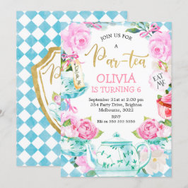 Par-tea Tea Party Birthday-inbjudan Inbjudningar