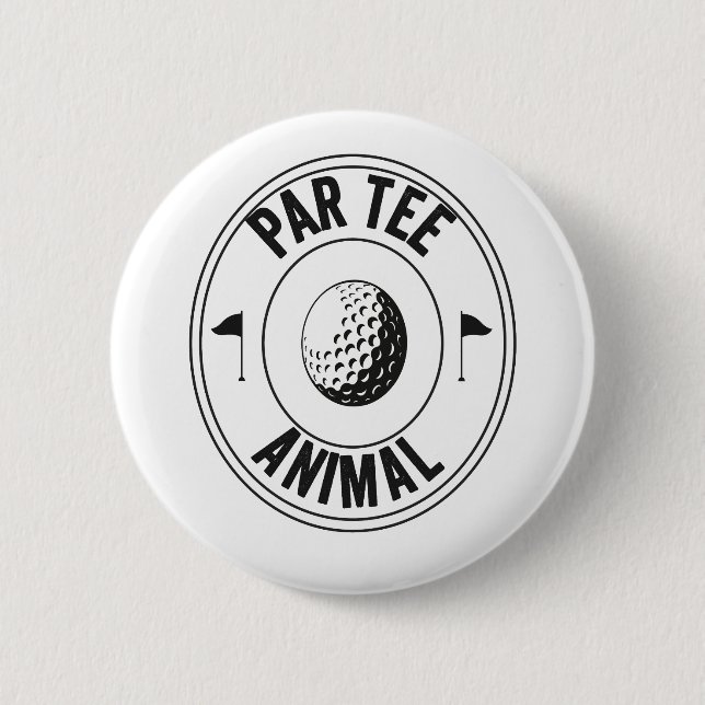 Par-Tee Animal, lustigt golfing Pappa Gift Golf Knapp (Framsida)