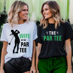 Par Tee Bridesmaid Golf Bachelorette Party<br><div class="desc">Grönt,  svart och vit partyt till en rolig golf-brud-t-shirt för en golffest för bachelorette.</div>