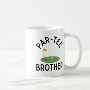 Par Tee Bror Rolig Golf Födelsedagsfest Familj M Kaffemugg