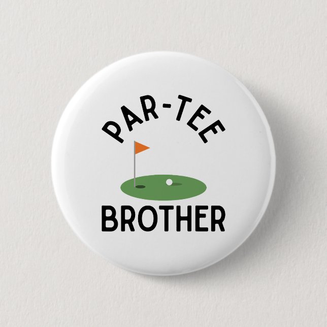Par Tee Bror Rolig Golf Födelsedagsfest Familj M Knapp (Framsida)