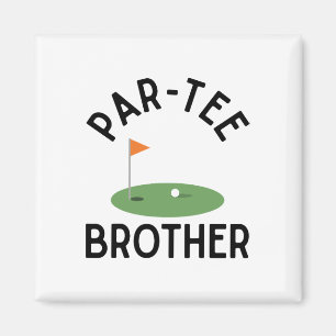 Par Tee Bror Rolig Golf Födelsedagsfest Familj M Magnet