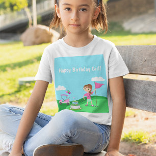 Par-Tee Chibi Flicka Födelsedagsfest Golfparty T Shirt