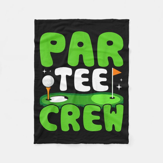 Par Tee Crew Golfande Roligt Andan  Fleecefilt (Framsidan)