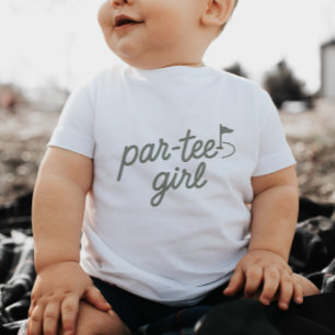 Par-tee Flicka Golf 1-årsdag Sage Grön T-Shirt