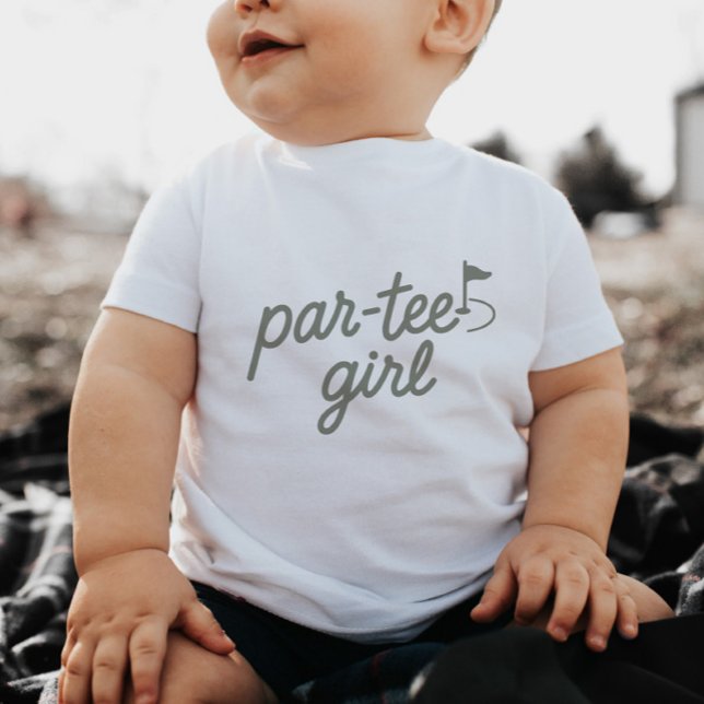 Par-tee Flicka Golf 1-årsdag Sage Grön T-Shirt (Skapare uppladdad)