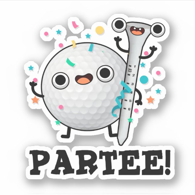 Par-Tee Funny Golf Pun Klistermärken (Framsida)