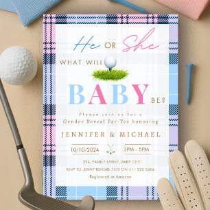 Par-Tee-gruppinbjudan till Golf Gender Reveal Inbjudningar