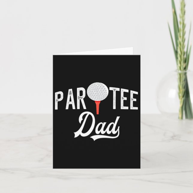 Par Tee Pappa Funny Partee Golf Pun Kort (Framsida)