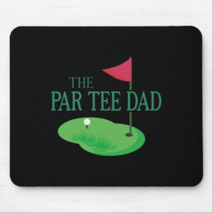 Par Tee Pappa Hål I Ett Golf Föräldrar Matchande Musmatta