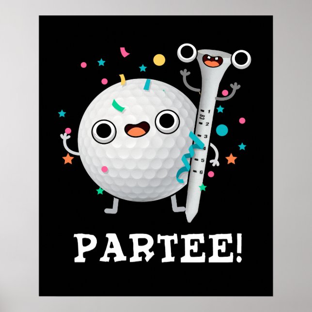 Par-Tee söt Golf Pun Mörk BG Poster (Framsidan)