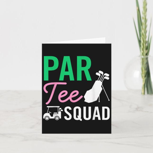 Par Tee Squad Funny Födelsedagsfest Golf Player Fa Kort (Framsida)