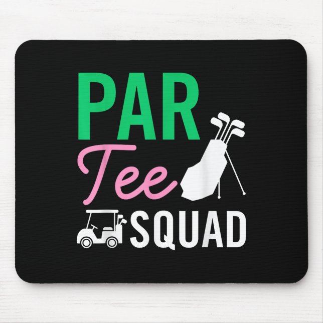 Par Tee Squad Funny Födelsedagsfest Golf Player Fa Musmatta (Framsidan)
