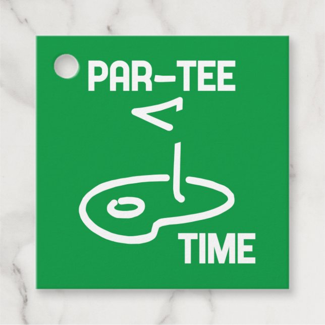 Par-Tee Time White Gåvor Etiketter (Framsida)