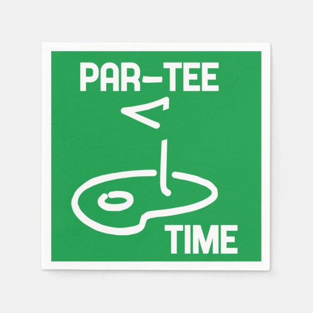 Par-Tee Time White Pappersservett (Framsidan)