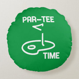 Par-Tee Time White Rund Kudde