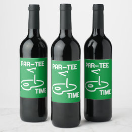 Par-Tee Time White Vinflaska Etikett