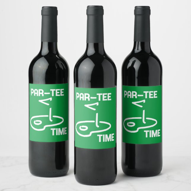 Par-Tee Time White Vinflaska Etikett (Flaskor)