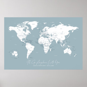 Par Travel World Map of where we have been Been Poster