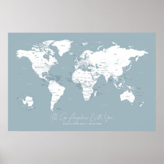 Par Travel World Map of where we have been Been Poster