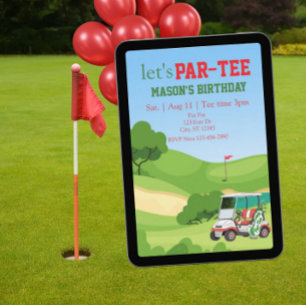 PAR-TY, golf födelsedag Inbjudningar