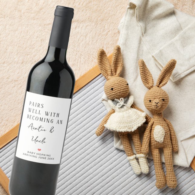 Par väl med att bli en aptiel och morbror vinflaska etikett (Skapare uppladdad)