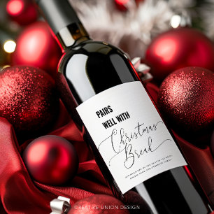 Par väl med jullektorn Break Vin Gift Teacher Vinflaska Etikett