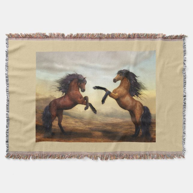 par vild hästar filt (Framsidan)