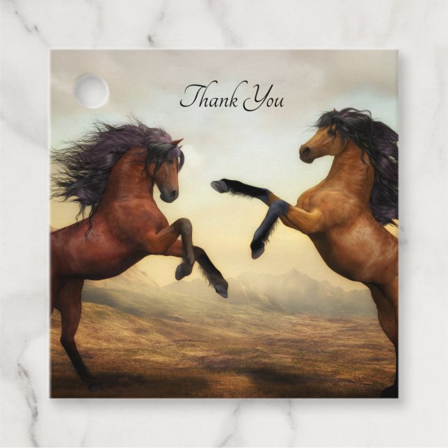 par vild hästar gåvor etiketter (Framsida)