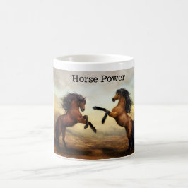 par vild hästar kaffemugg