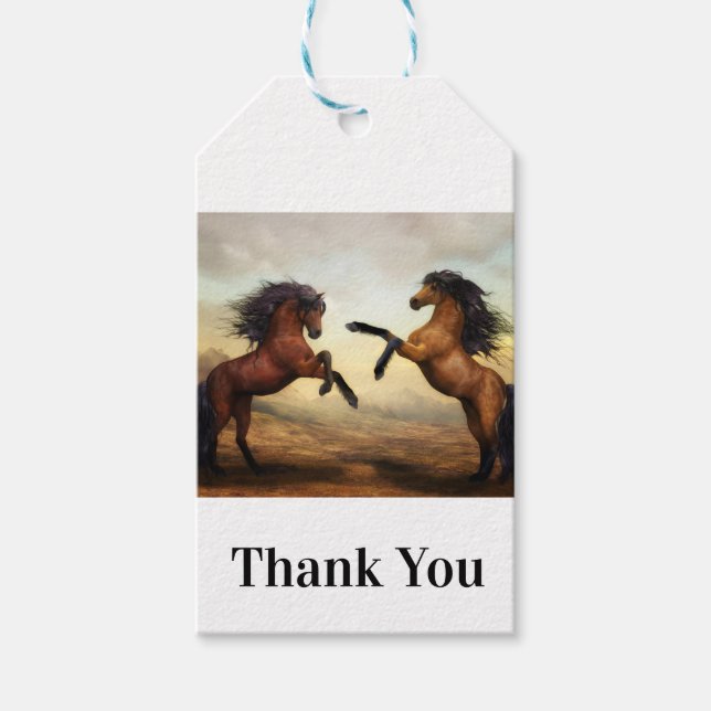 par vild hästar presentetikett (Framsidan)