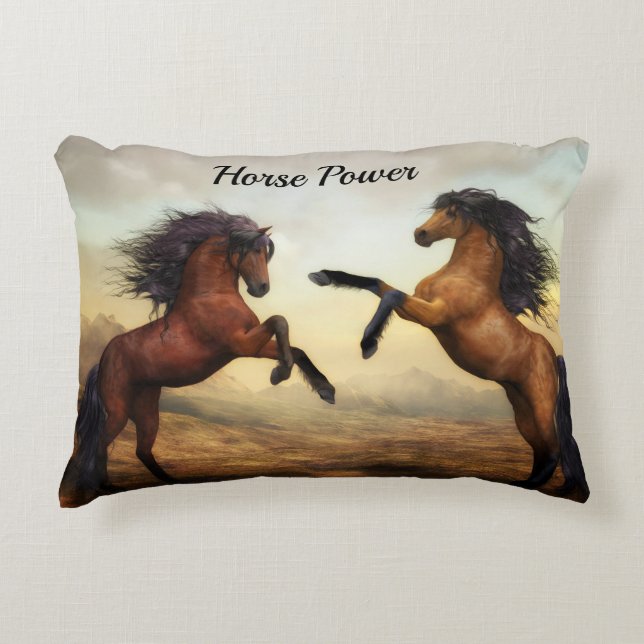 par vild hästar prydnadskudde (Framsidan)