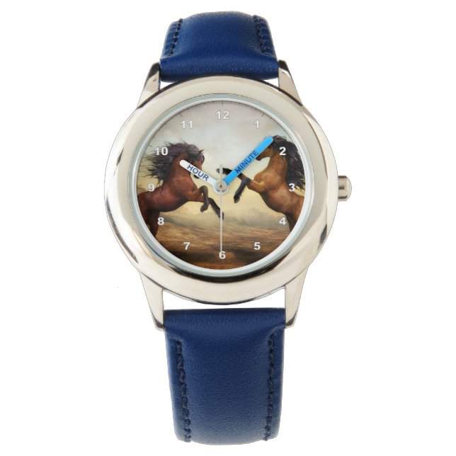 par vilda hästar  armbandsur (Framsida)