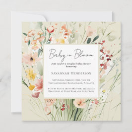 Par Wildblomma Baby i Bloom Baby Shower Inbjudningar