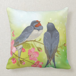 Para av den härliga svalafågeldekorativ kudde