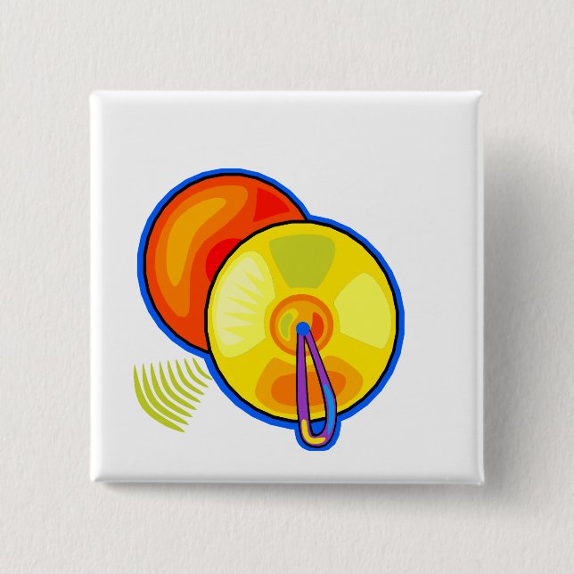 Para av gula cymbals som skisseras i grafiska knapp (Framsida)