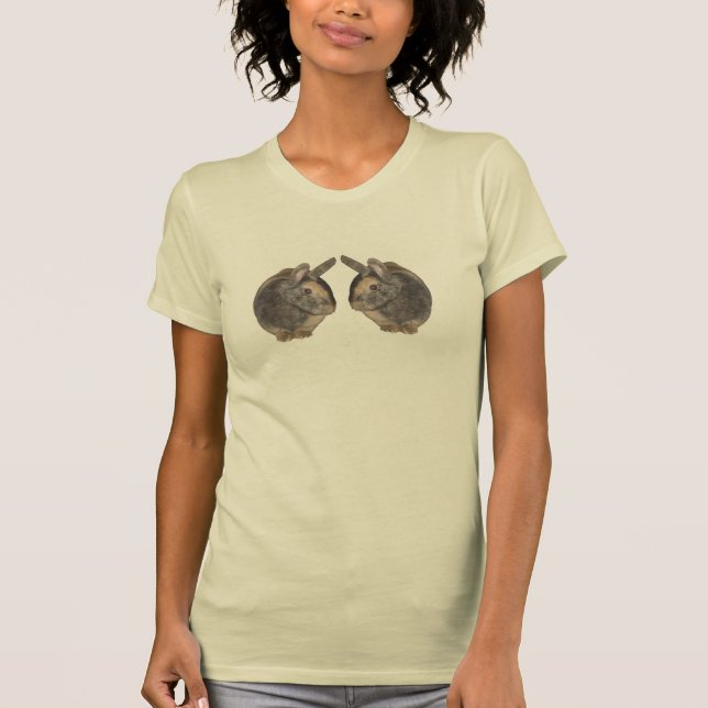 Para av kaniner på tshirten tee (Framsida)
