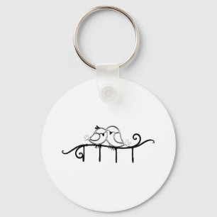 Para av love birds nyckelring