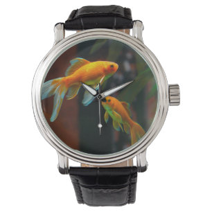 Para av lycklig guldfisk armbandsur