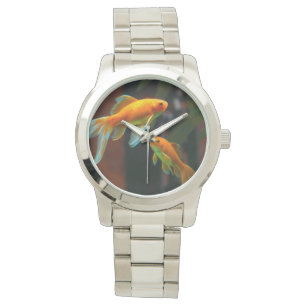 Para av lycklig guldfisk armbandsur