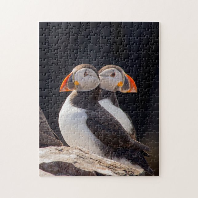 Para av Puffins Pussel (Vertikal)