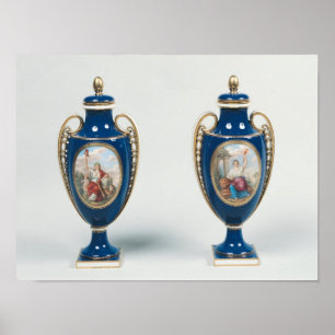 Para av Sevres vaser som dekoreras med allegorical Poster